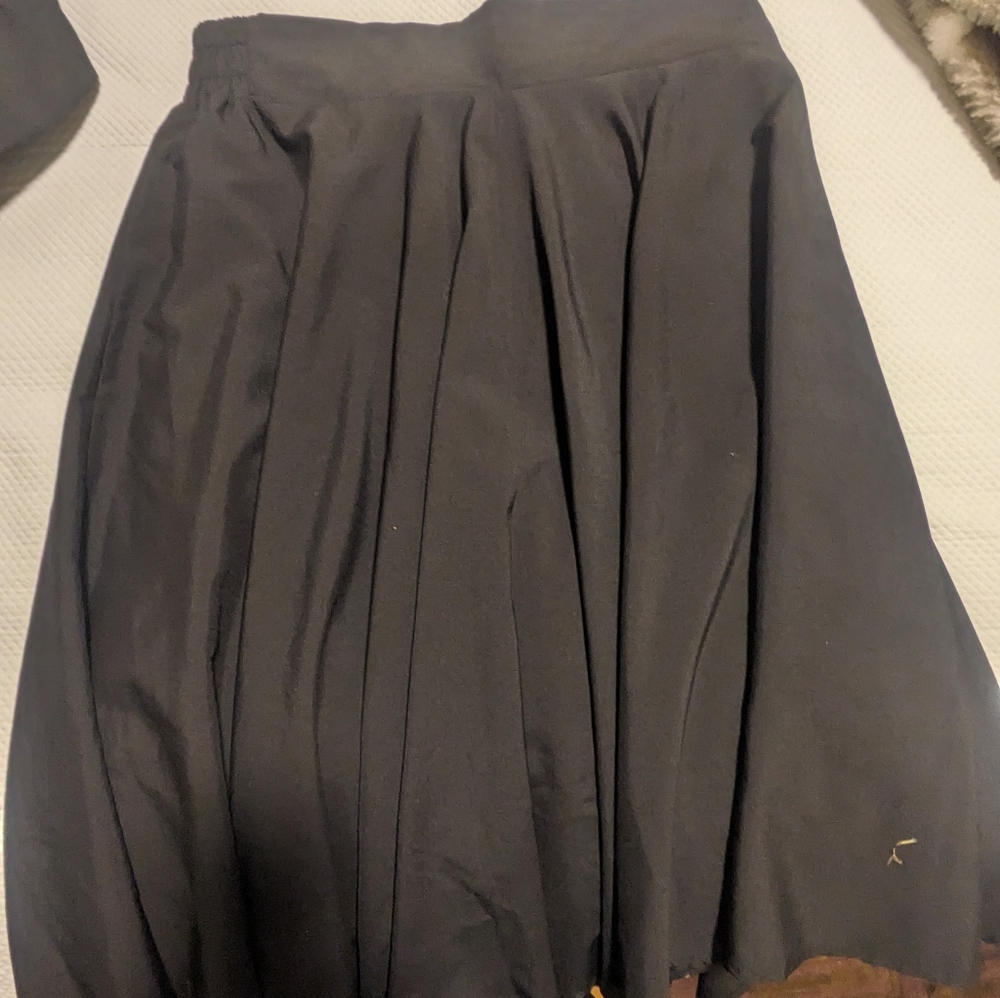 Black Silky Midi Skirt